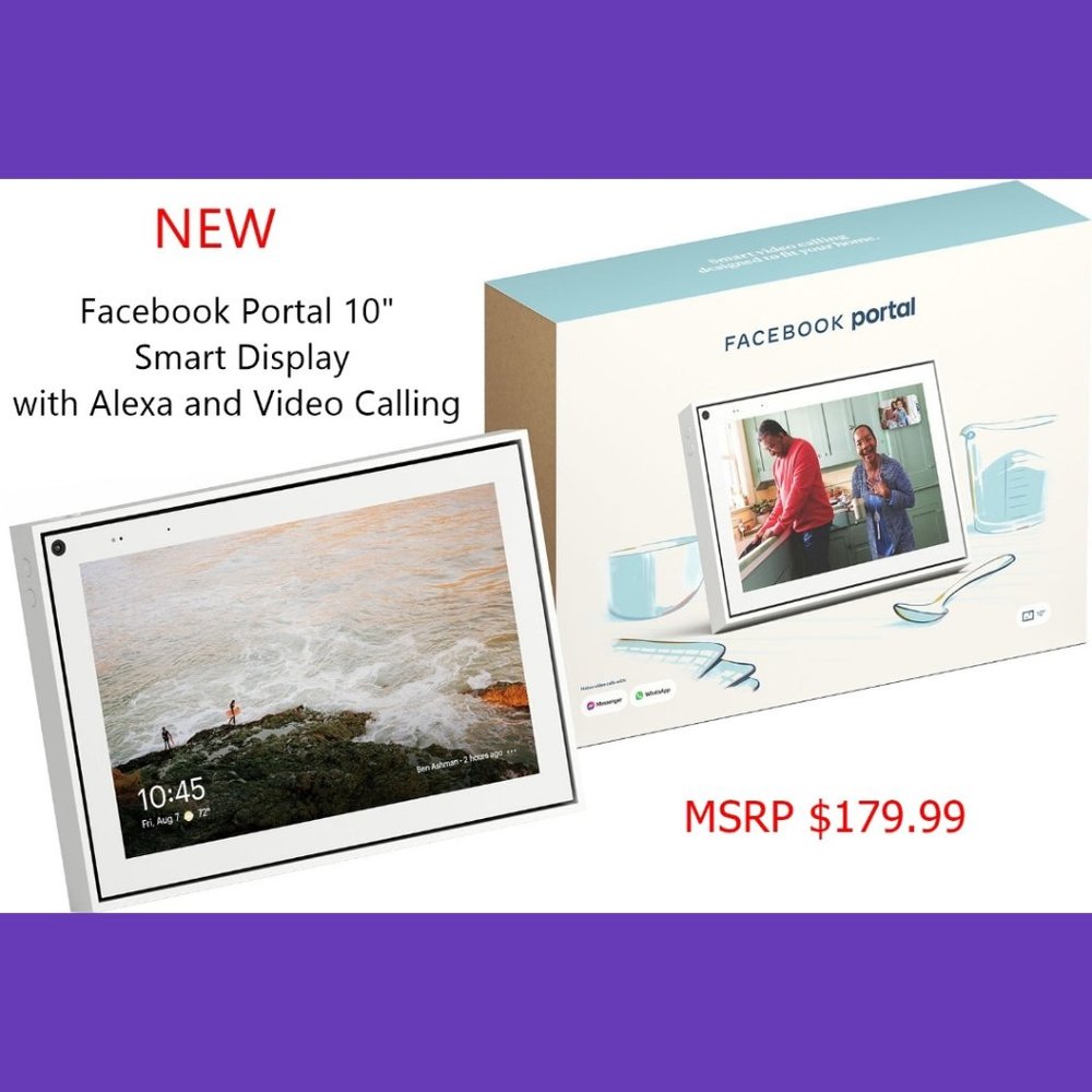 Facebook Portal White 10" Smart Assistants with Alexa